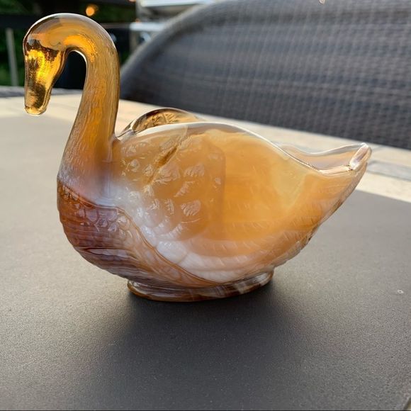 Vintage Imperial Caramel Brown Slag End O’Day Dish - Picture 15 of 17